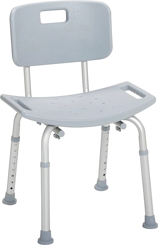 gray shower chair with back